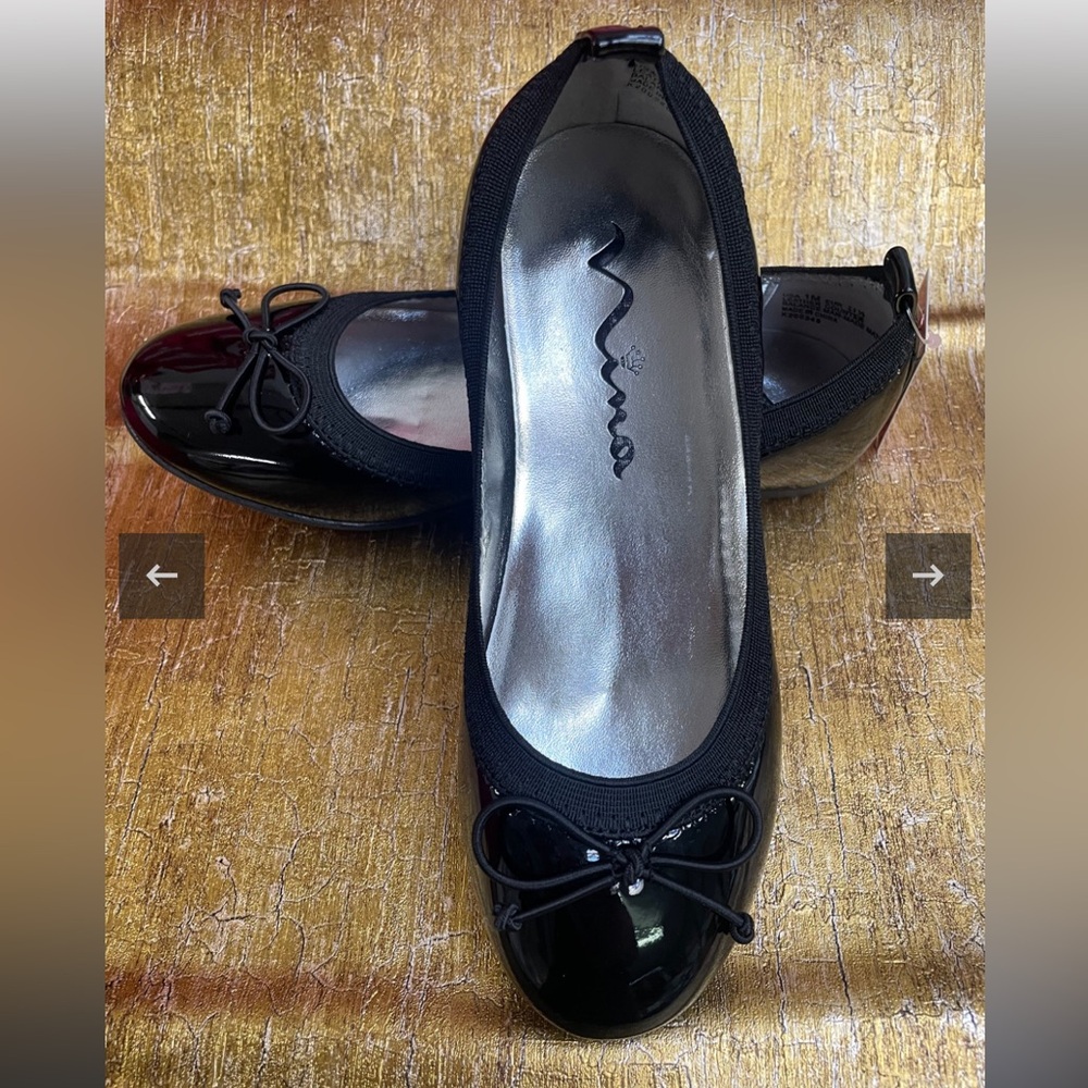EUC Nina Black Patent Leather Ballet Flats girls 3